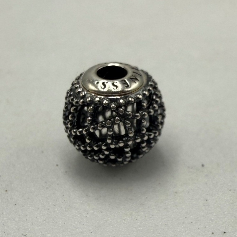 Pandora Happiness‎ Charm Sterling Silver S925 ALE Beaded Openwork Bead 790468